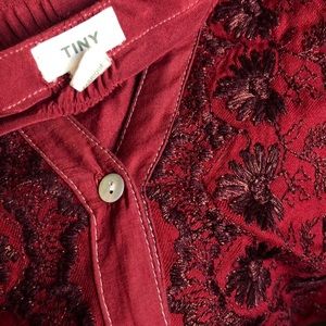 Anthropologie Red Embroidered Pima Dress